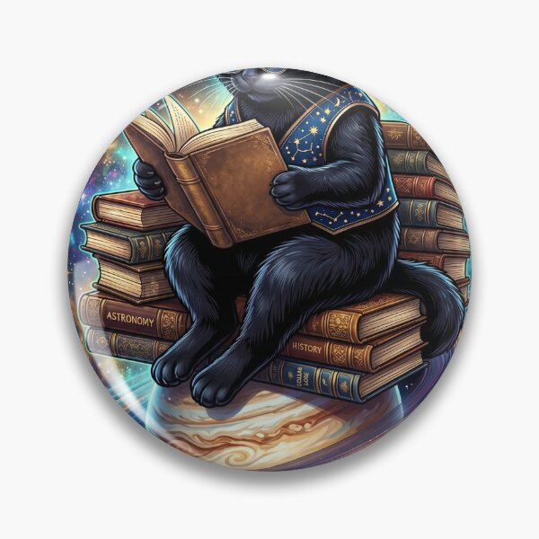 Item preview, Wise Black Cat Reading Books on Saturn Rings Space T-Shirt designed and sold by MERAKISL.