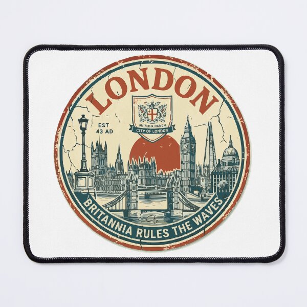 Item preview, London Britannia Rules The Waves Vintage Travel Stamp designed and sold by CharaFei..