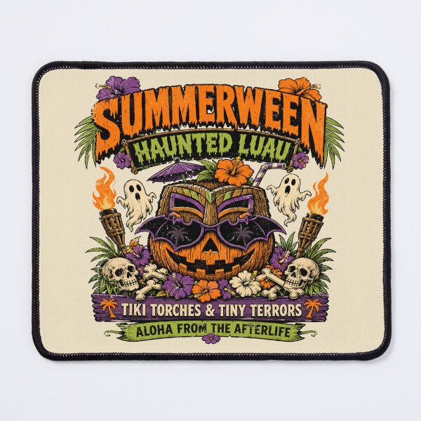 Item preview, Summerween Haunted Luau Tiki Halloween designed and sold by POD DYNASTY | Original Print On Demand T-Shirt Graphics.