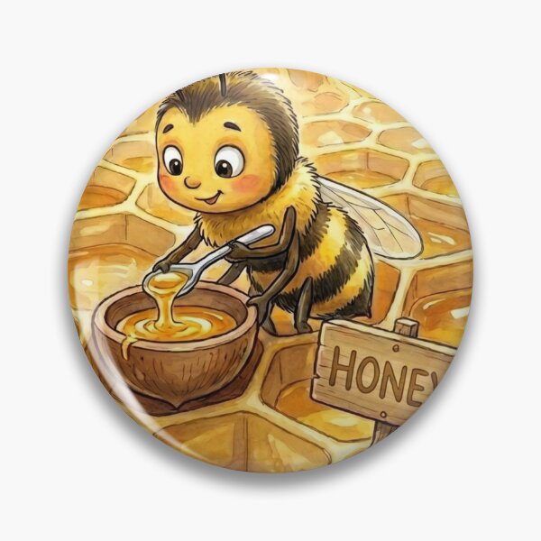 Item preview, Cute Honey Bee Inside Beehive Mixing Sweet Honey Watercolor Art designed and sold by DH-ArtLab.