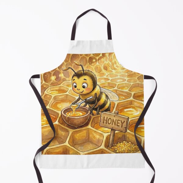 Item preview, Cute Honey Bee Inside Beehive Mixing Sweet Honey Watercolor Art designed and sold by DH-ArtLab.
