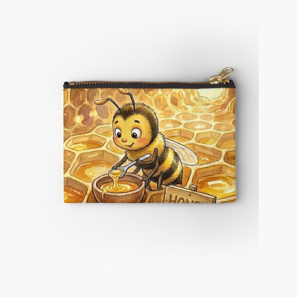 Item preview, Cute Honey Bee Inside Beehive Mixing Sweet Honey Watercolor Art designed and sold by DH-ArtLab.