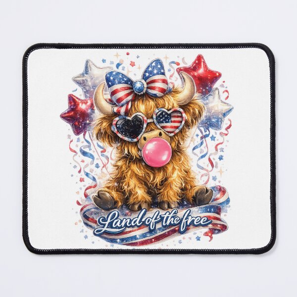 Item preview, Patriotic Highland Cow Land Of The Free designed and sold by afr-saad.