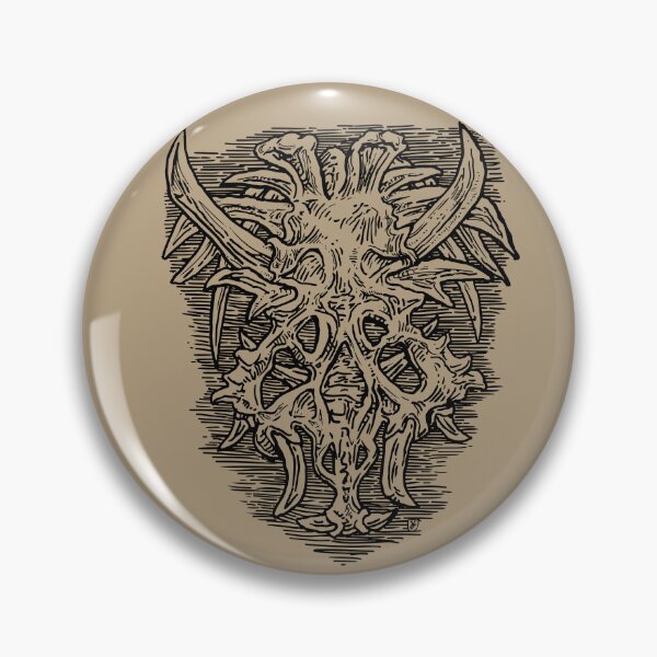 Item preview, Black Lines Thorned Animal Skull Illustration - Dark Fantasy Rock Metal Goth Style designed and sold by JustasVebra.