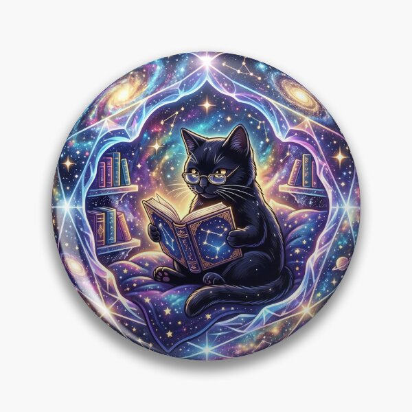 Item preview, Black Cat Reading Inside Crystal Planet Fantasy T-Shirt designed and sold by MERAKISL.