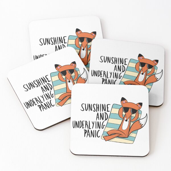 Item preview, Sunshine And Underlying Panic Funny Fox Mental Health Humor designed and sold by DesignFreakArt.
