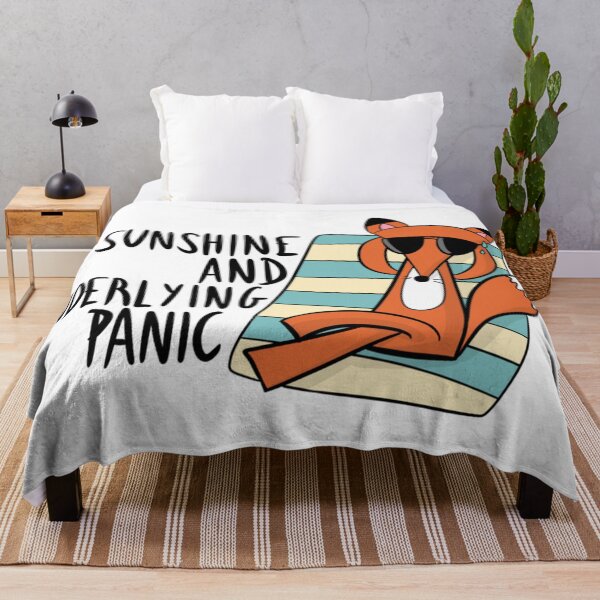 Item preview, Sunshine And Underlying Panic Funny Fox Mental Health Humor designed and sold by DesignFreakArt.