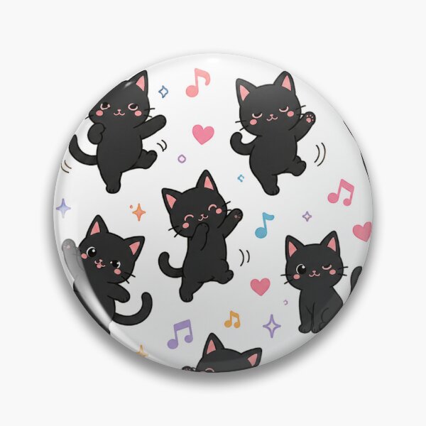 Item preview, Cute Dancing Black Cat Pattern Kawaii Chibi Kittens designed and sold by Seculinator.