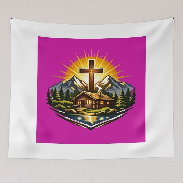 Item preview, Radiant Cross Over Mountain Cabin designed and sold by MastersDesignNk.