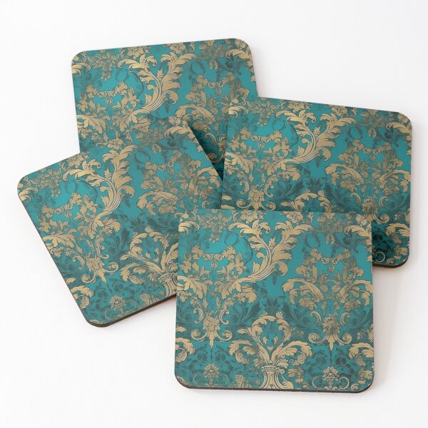 Item preview, Teal Damask Floral Pattern designed and sold by CMooreWorx.