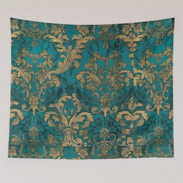 Item preview, Teal Damask Floral Pattern designed and sold by CMooreWorx.