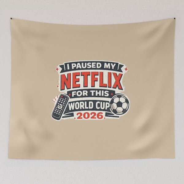 Item preview, I Paused My Netflix For This World Cup 2026 Funny Soccer Fan T-Shirt designed and sold by ArthUpscale.