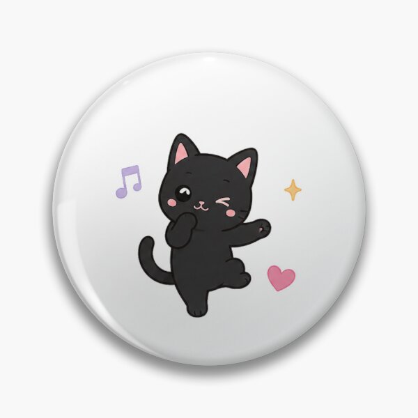 Item preview, Cute Winking Black Cat Dancing Kawaii Anime Kitten designed and sold by Seculinator.