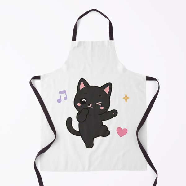 Item preview, Cute Winking Black Cat Dancing Kawaii Anime Kitten designed and sold by Seculinator.