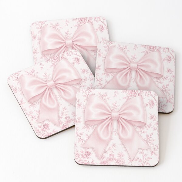 Item preview, Pink Satin Bow Toile Pattern designed and sold by Ioanna-Studio.