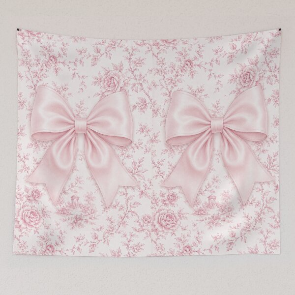 Item preview, Pink Satin Bow Toile Pattern designed and sold by Ioanna-Studio.