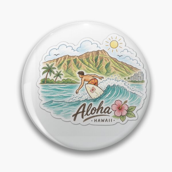 Item preview, Surfer in front of Diamond Head, Oahu Hawaii, Color designed and sold by Justtryjng.