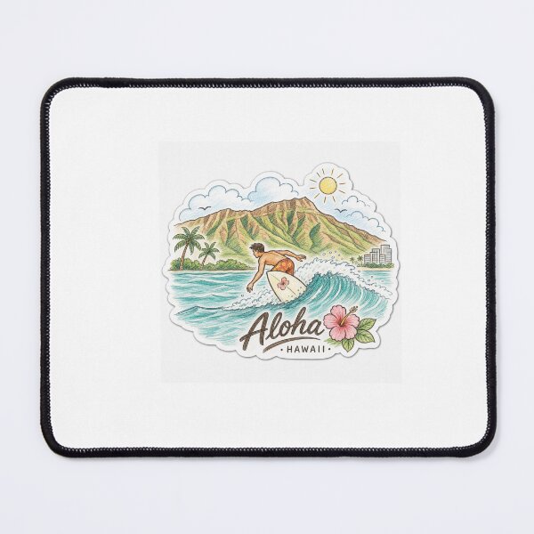 Item preview, Surfer in front of Diamond Head, Oahu Hawaii, Color designed and sold by Justtryjng.