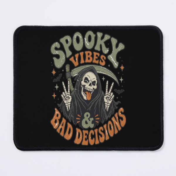 Item preview, Spooky Vibes and Bad Decisions Funny Grim Reaper Vintage Retro 70s designed and sold by ElkasDesign.