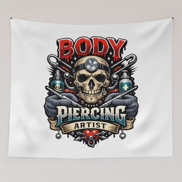 Item preview, Body Piercing Artist - Skull Tattoo Style Alternative Body designed and sold by SidTastic .