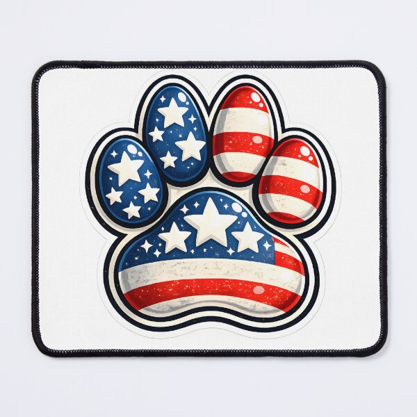 Item preview, Stars, Stripes & Pawprints – Patriotic Dog Paw USA 4th of July designed and sold by Bettybee00.