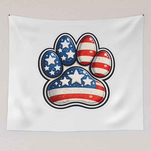 Item preview, Stars, Stripes & Pawprints – Patriotic Dog Paw USA 4th of July  designed and sold by Bettybee00.