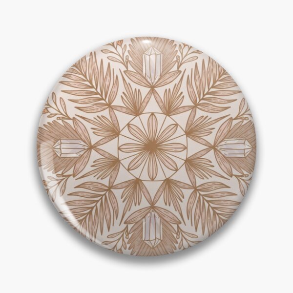 Item preview, Crystal Botanical Mandala Wall Art | Neutral Boho Sacred Geometry Decor designed and sold by GalleryPeak.