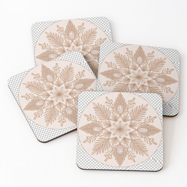 Item preview, Crystal Botanical Mandala Wall Art | Neutral Boho Sacred Geometry Decor designed and sold by GalleryPeak.