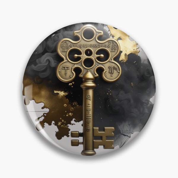 Item preview, 1. Antique Skeleton Key Black Gold Watercolor designed and sold by Biedroneczka.