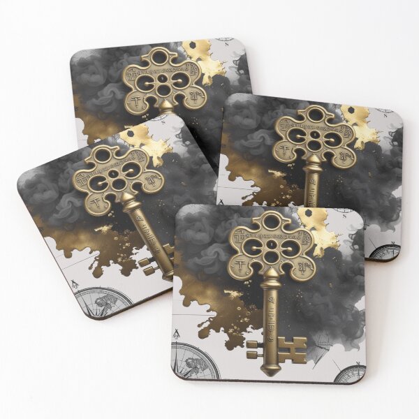 Item preview, 1. Antique Skeleton Key Black Gold Watercolor designed and sold by Biedroneczka.