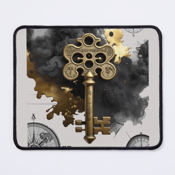 Item preview, 1. Antique Skeleton Key Black Gold Watercolor designed and sold by Biedroneczka.