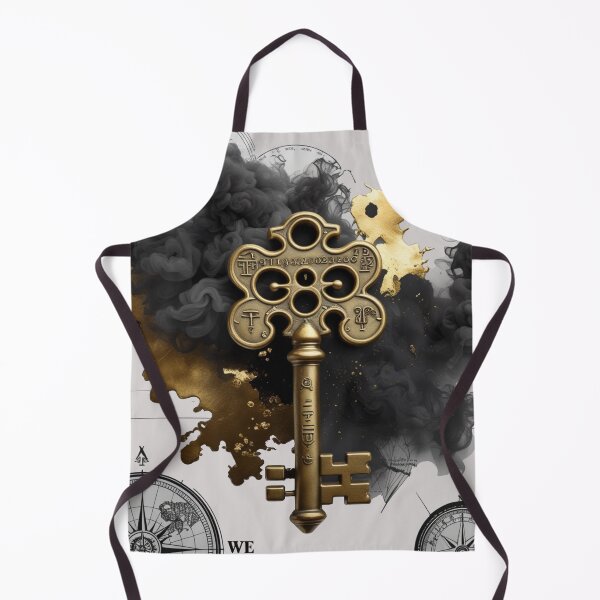 Item preview, 1. Antique Skeleton Key Black Gold Watercolor designed and sold by Biedroneczka.