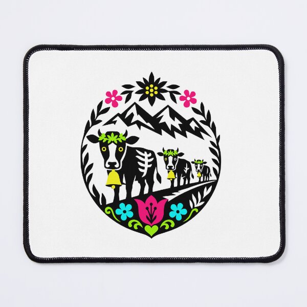Item preview, Swiss Alpine Cow Family Folk Art Silhouette designed and sold by AntiqueImages.