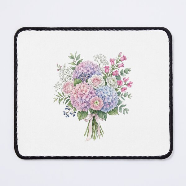 Item preview, Pink Blue blooming hydrangea and garden flowers designed and sold by SOUFIANE1991.