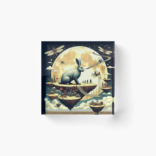 Item preview, Surreal Rabbit Island – Dreamlike Fantasy Scene designed and sold by Dogandesighn.