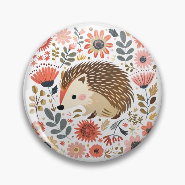 Item preview, Scandinavian Folk Art, Floral Hedgehog  designed and sold by xiao xuans.