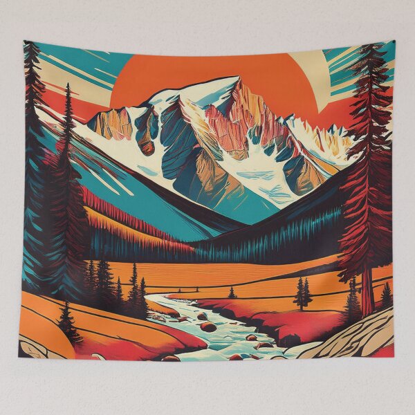 Item preview, Rocky Mountain National Park Vintage Travel Poster | Retro Mountain Landscape Art designed and sold by Hallowed Artistry.