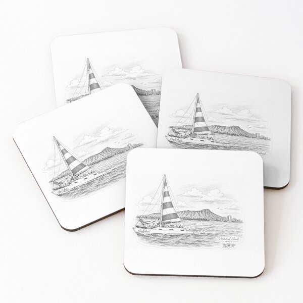 Item preview, Boat in front of Diamond Head, Oahu Hawaii designed and sold by Justtryjng.