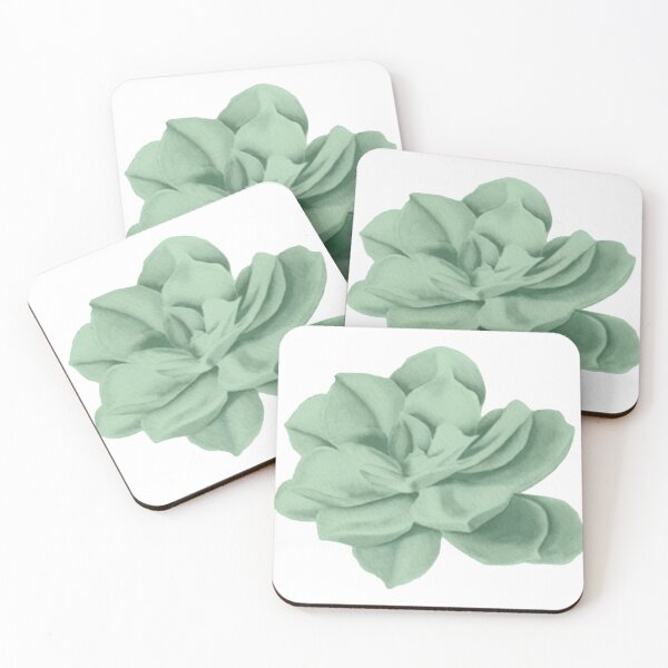 Item preview, Sage Green Watercolor Succulent Flower - Minimalist Nature Art designed and sold by Arteandart.