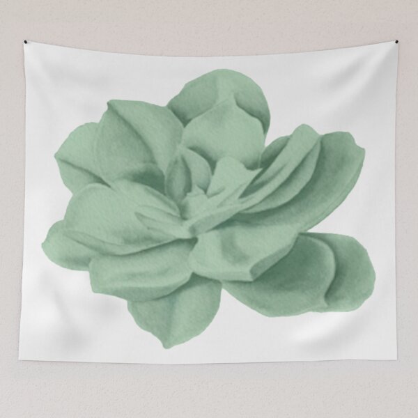 Item preview, Sage Green Watercolor Succulent Flower - Minimalist Nature Art designed and sold by Arteandart.