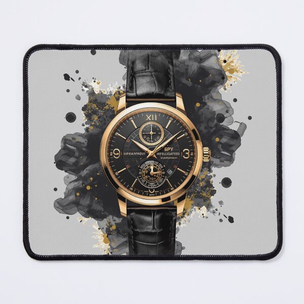 Item preview, Luxury Watch Illustration | Black Gold Watercolor Timepiece Art designed and sold by Biedroneczka.