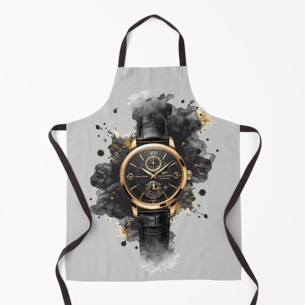 Item preview, Luxury Watch Illustration | Black Gold Watercolor Timepiece Art designed and sold by Biedroneczka.