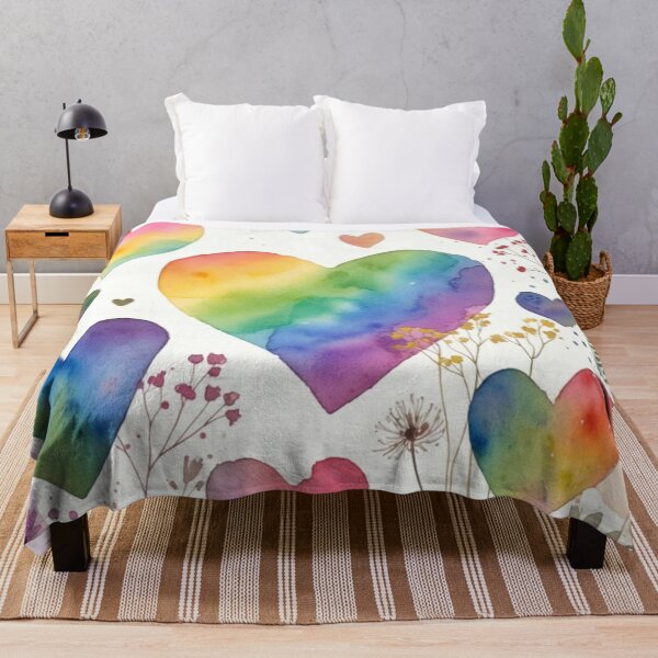 Item preview, Boho Rainbow Heart | Watercolor Pride Decor designed and sold by GeoandHome.