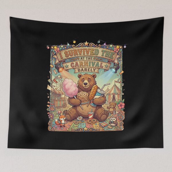 Item preview, Funny Bear Carnival Survival Club Retro Festival Animal Meme Gift designed and sold by Im-Ara.