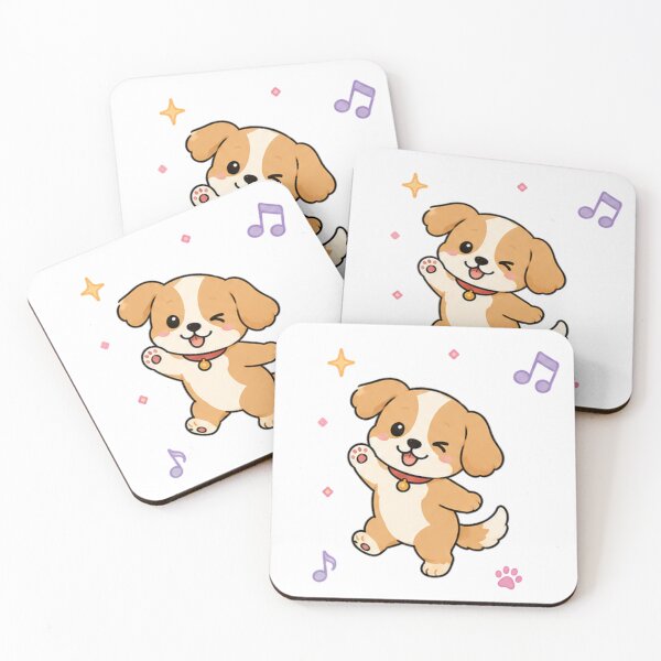 Item preview, Kawaii Waving Puppy Sticker Design designed and sold by Seculinator.