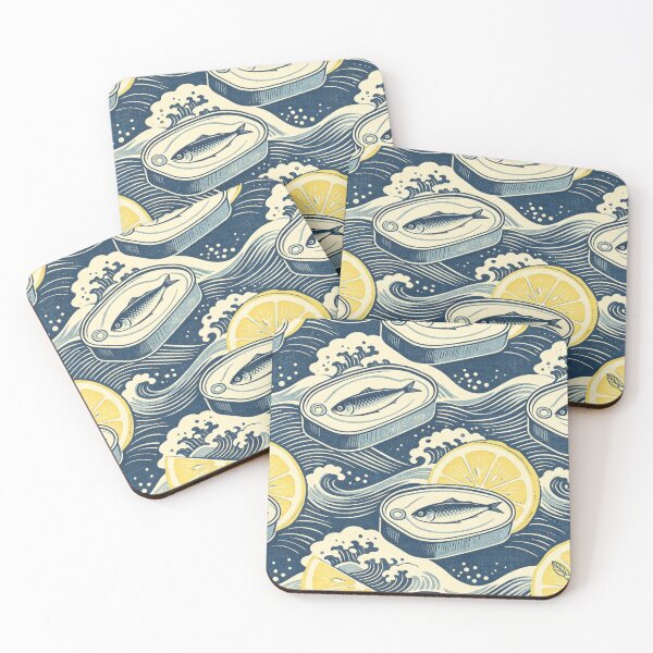 Item preview, Blue Sardine Tin Pattern designed and sold by synthoso.