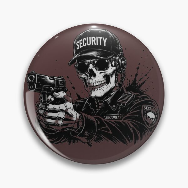 Item preview, Skeleton Security Officer Armed – Dark Gothic Skull Guard Design designed and sold by RAYBIL.