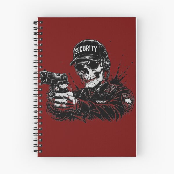 Item preview, Skeleton Security Officer Armed – Dark Gothic Skull Guard Design designed and sold by RAYBIL.