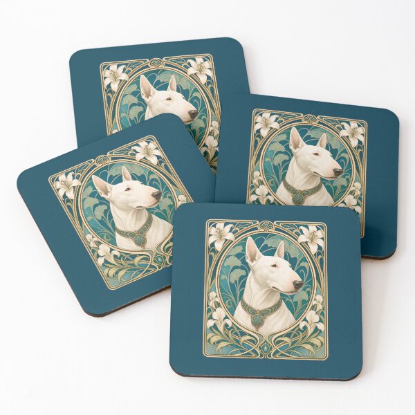 Item preview, Belle Epoque Bull Terrier Dog Mom Dad Art designed and sold by AntiqueImages.
