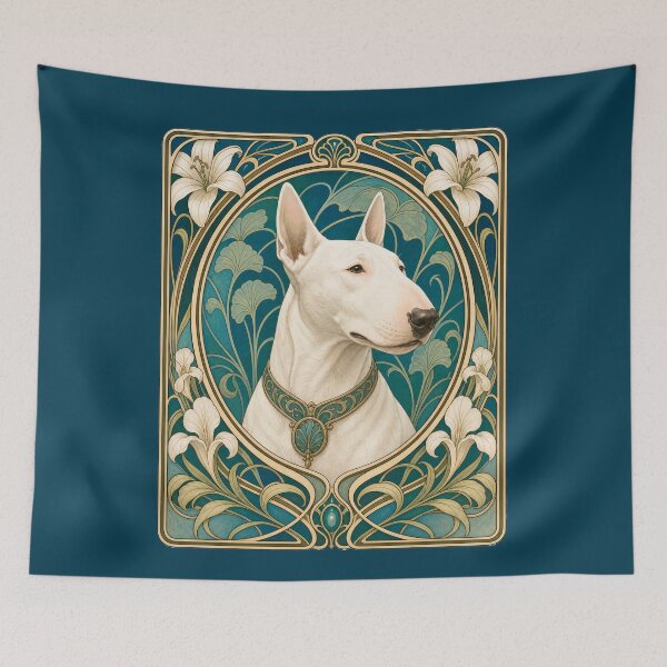 Item preview, Belle Epoque Bull Terrier Dog Mom Dad Art designed and sold by AntiqueImages.